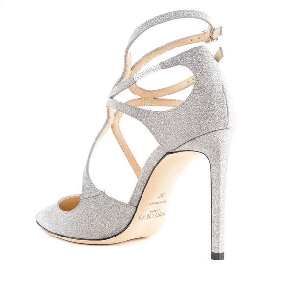 SOLD! Authentic Jimy Choo Lancer 100 Glitter Pumps - Picture 8 of 8
